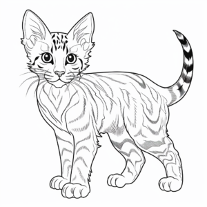 Sophisticated Bengal Cat Coloring Pages 4