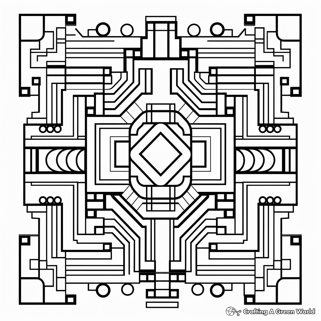 Sophisticated Fractal Geometric Coloring Pages 4