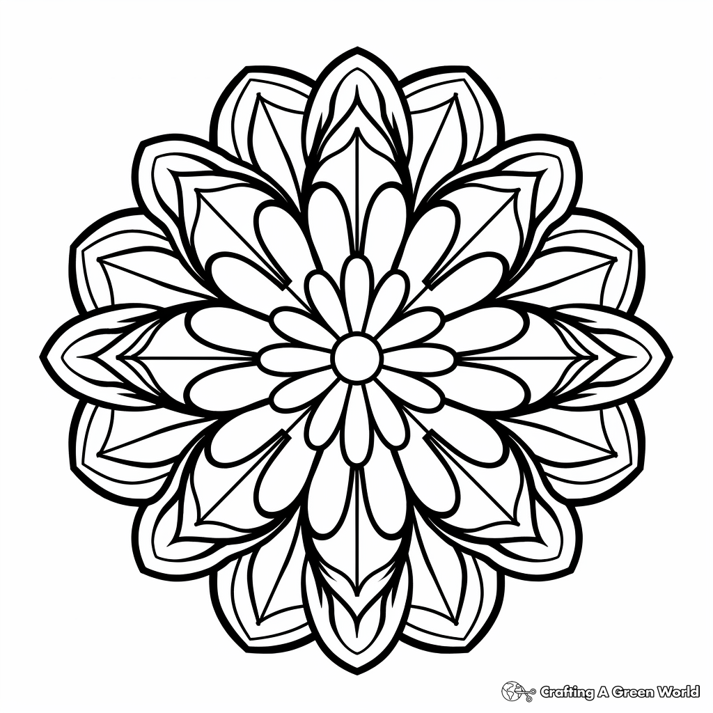 Sophisticated Geometric Mandala Coloring Pages 4