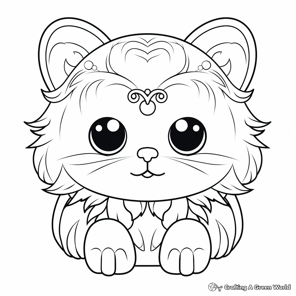 Sophisticated Persian Cat Head Coloring Pages 1