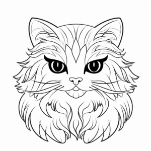 Sophisticated Persian Cat Head Coloring Pages 2