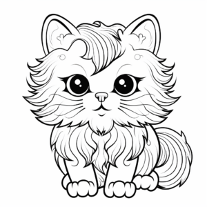 Sophisticated Persian Cat Head Coloring Pages 4