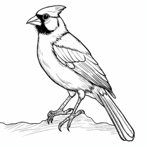 Southern Cardinal Avian Coloring Pages 1