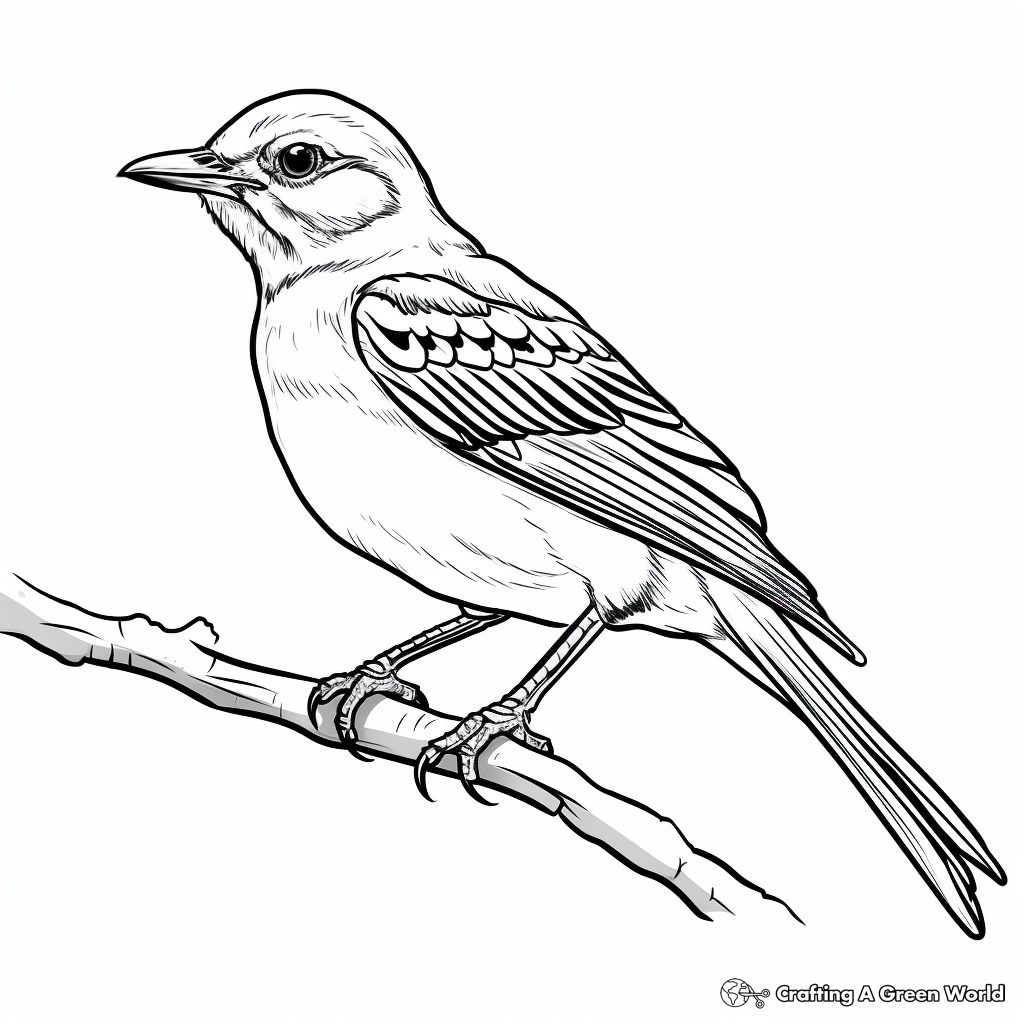 Southern Mockingbird Coloring Pages 1