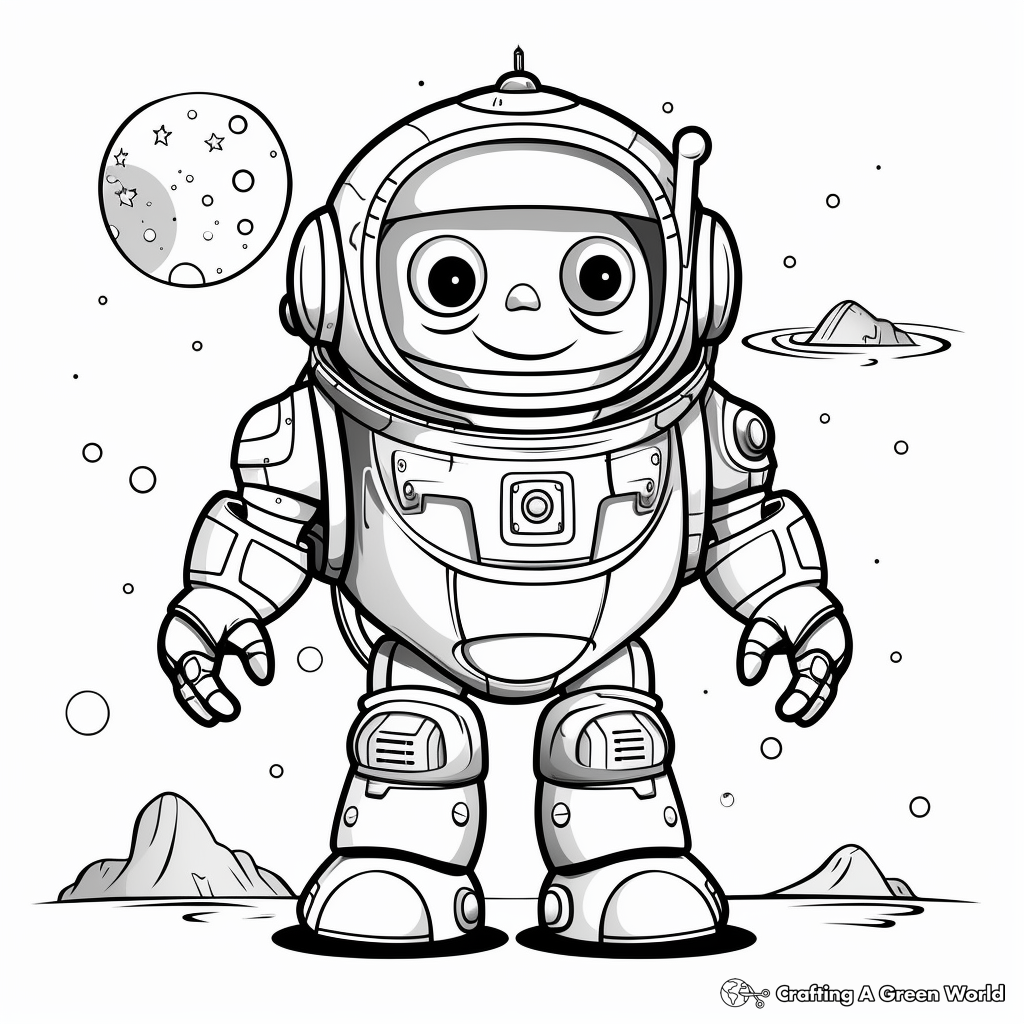 Space Robot Explorers Coloring Pages 1