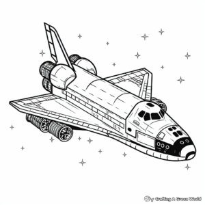 Space Shuttle Themed Coloring Pages for Adults 4
