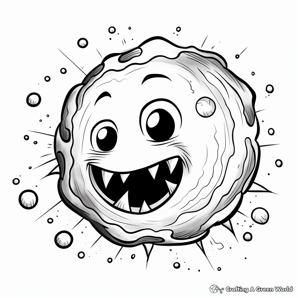 Space Themed Fireball Coloring Pages 1