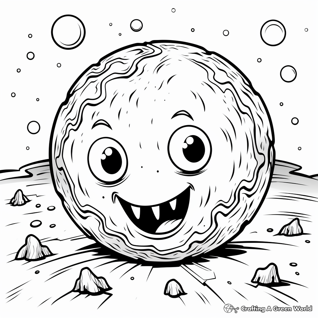 Space Themed Fireball Coloring Pages 2
