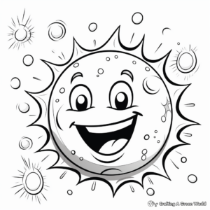 Space Themed Fireball Coloring Pages 4