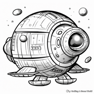 Spacecraft Exploring Sun and Moon Coloring Pages 2