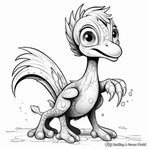 Sparkling Deinonychus: Glitter-effect Coloring Pages 2