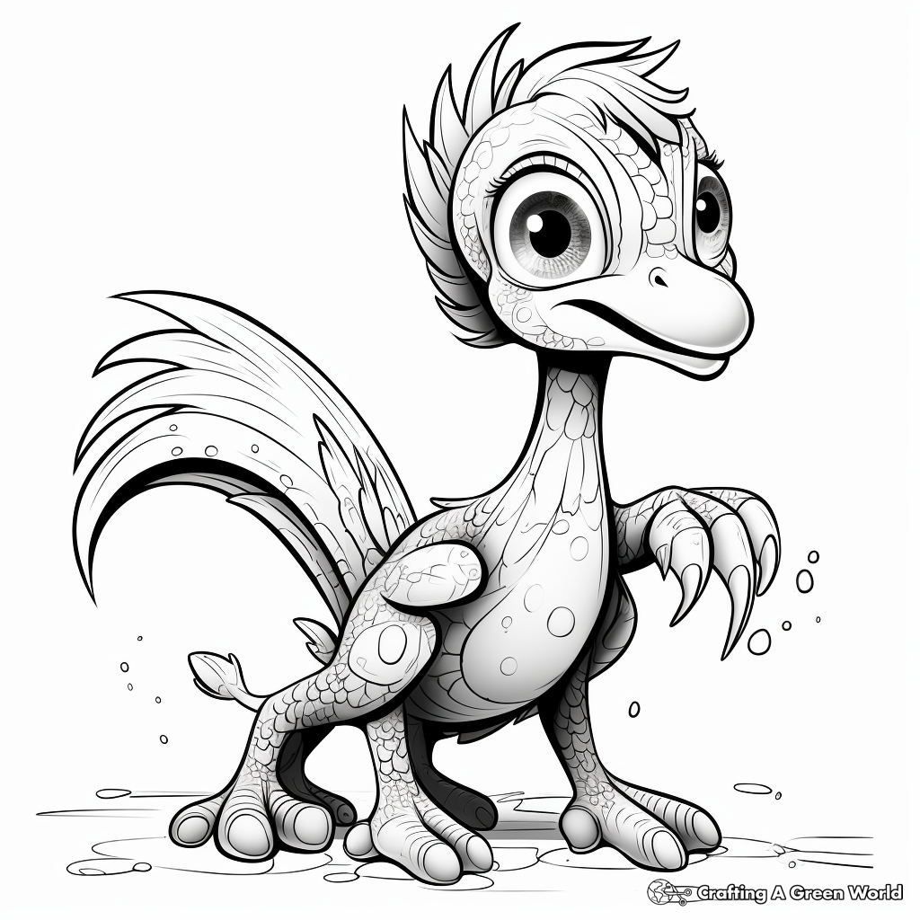 Sparkling Deinonychus: Glitter-effect Coloring Pages 2
