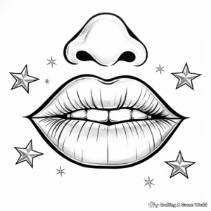 Sparkly and Shiny Lips Christmas Coloring Pages 3