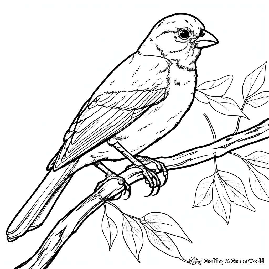 Sparrow Habitat Coloring Pages: Forests, Grasslands, and Cities 4