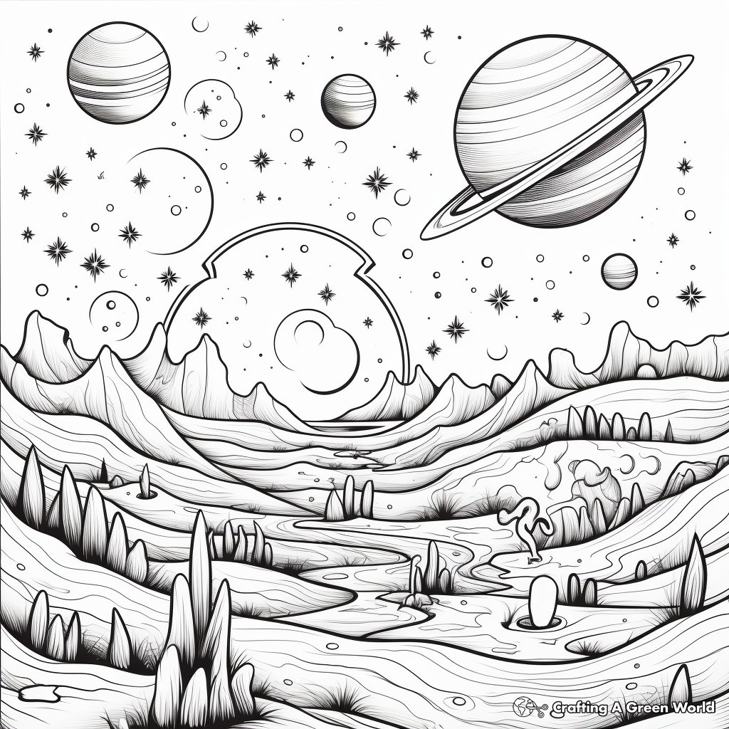 Spectacular Space and Planet Coloring Pages 4