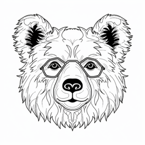 Spectacular Spectacled Bear Face Coloring Pages 1