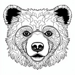 Spectacular Spectacled Bear Face Coloring Pages 2