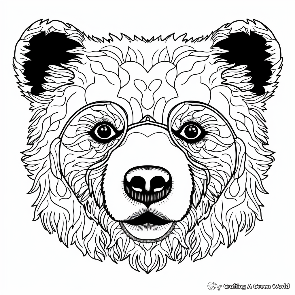 Spectacular Spectacled Bear Face Coloring Pages 2
