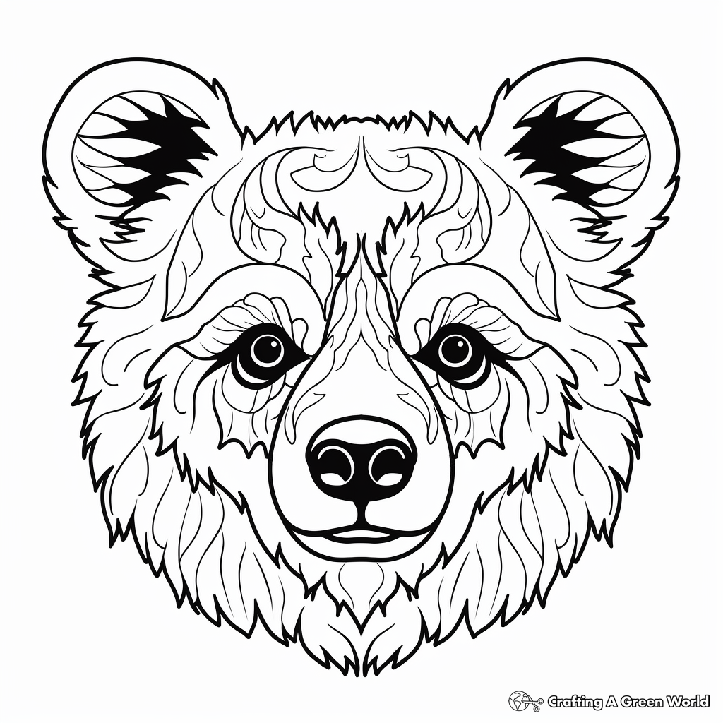 Spectacular Spectacled Bear Face Coloring Pages 3