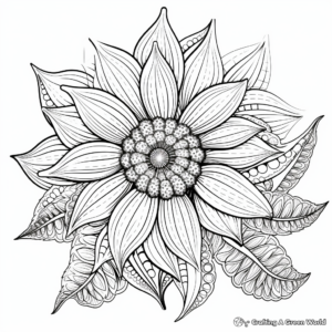 Spectacular Sunflower Coloring Pages for Adults 2