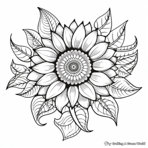 Spectacular Sunflower Coloring Pages for Adults 3