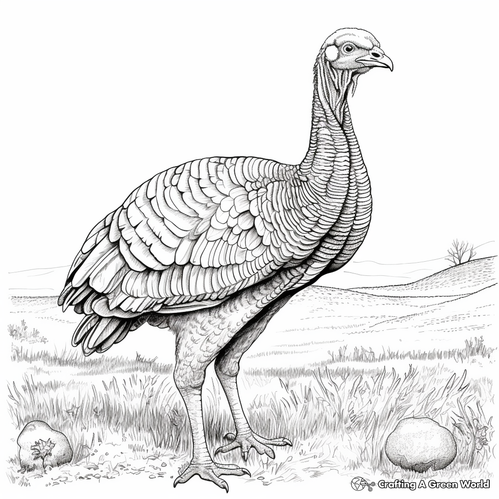 Spectacular Turkey Display Coloring Pages 1