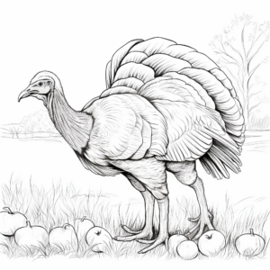 Spectacular Turkey Display Coloring Pages 2