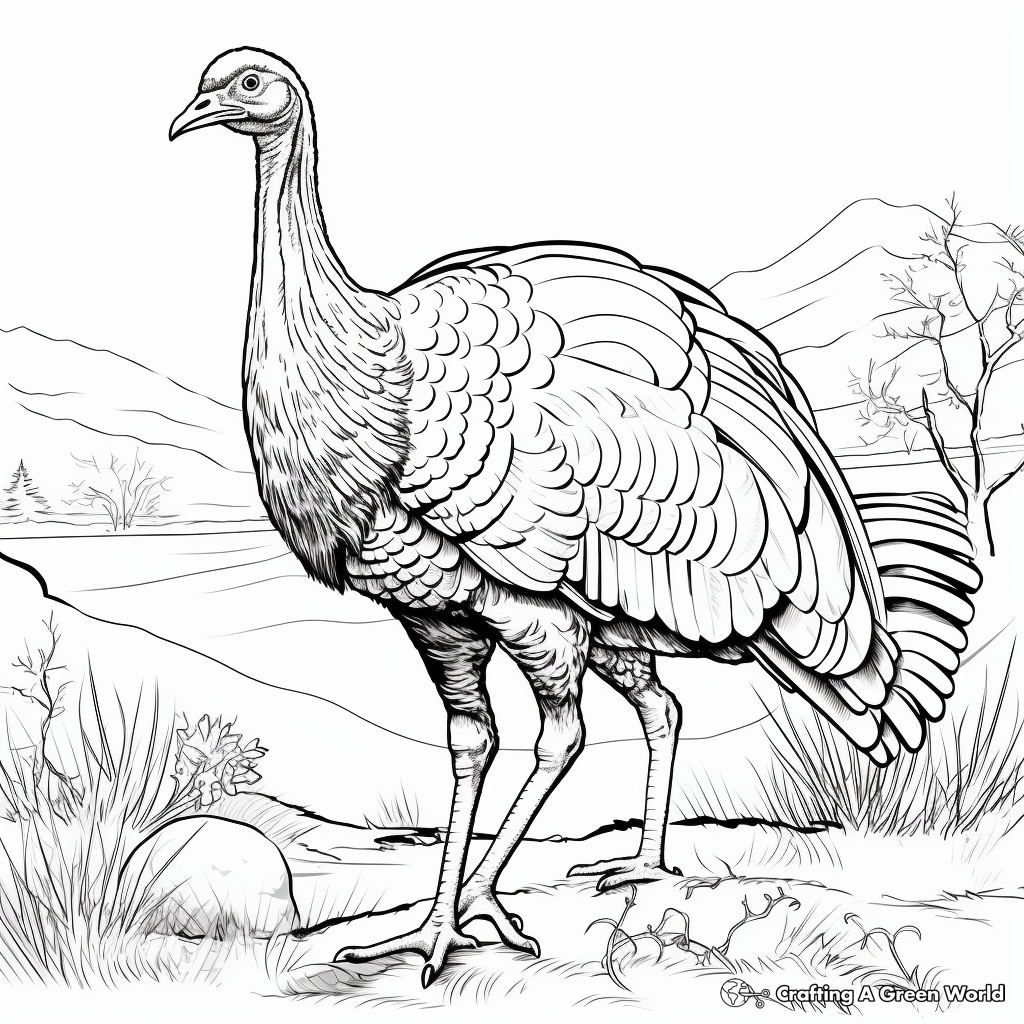 Spectacular Turkey Display Coloring Pages 4