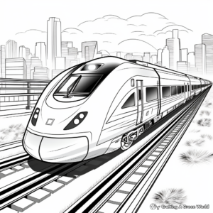 Speedy Bullet Train Coloring Pages 2