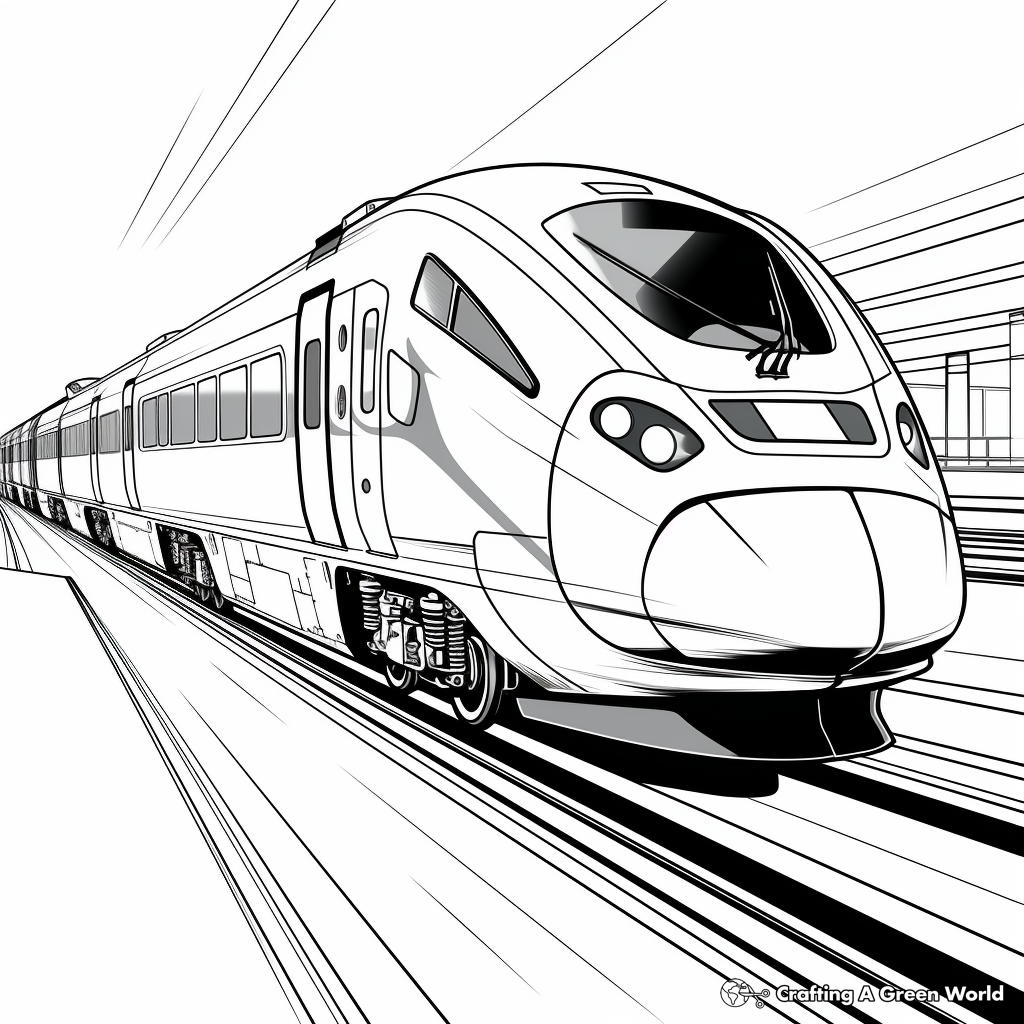 Speedy Bullet Train Coloring Pages 3