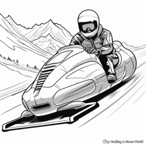 Speedy Olympic Bobsleigh Race Coloring Pages 4
