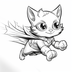 Speedy Racer Kitty Coloring Pages 4