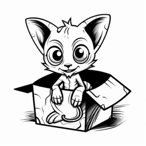 Sphynx Cat in a Box: Funny Coloring Pages 1