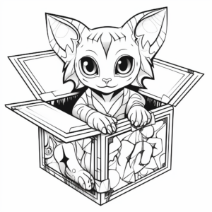 Sphynx Cat in a Box: Funny Coloring Pages 2