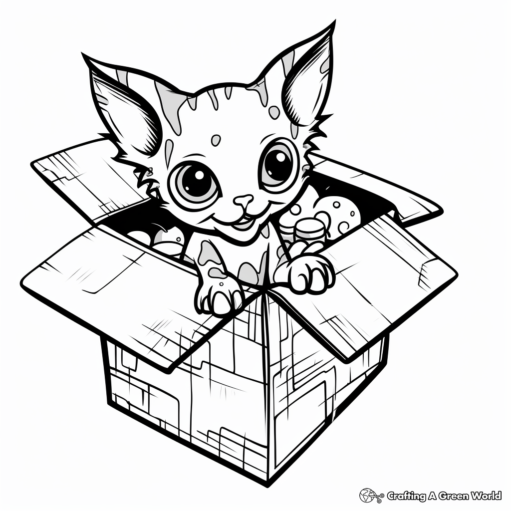Sphynx Cat in a Box: Funny Coloring Pages 3
