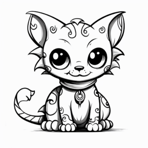 Sphynx Cat in a Fantasy World Coloring pages 2