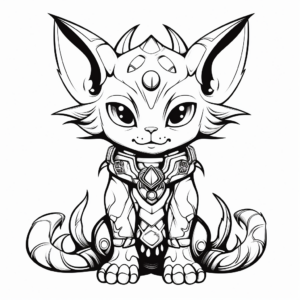 Sphynx Cat in a Fantasy World Coloring pages 3