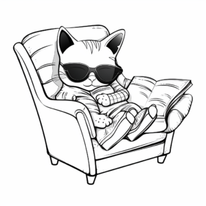 Sphynx Cat in Relaxing Mood Coloring Pages 2