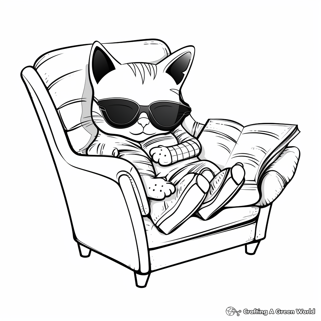 Sphynx Cat in Relaxing Mood Coloring Pages 2