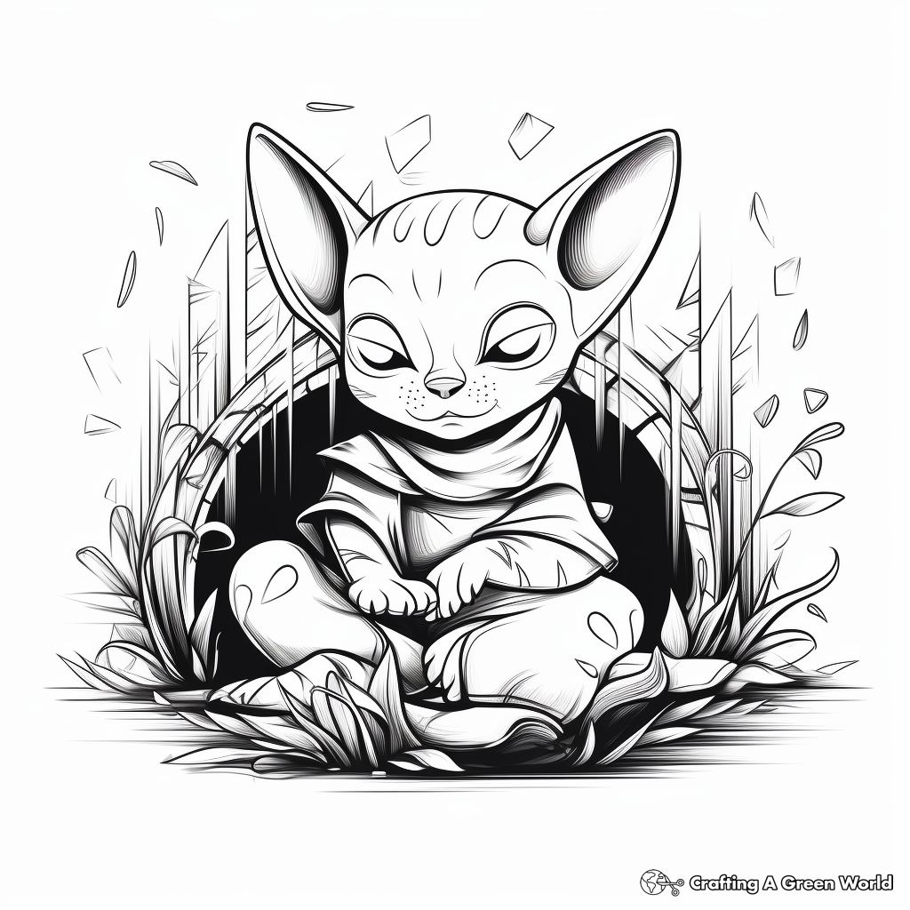 Sphynx Cat in Relaxing Mood Coloring Pages 3
