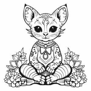 Sphynx Cat in Relaxing Mood Coloring Pages 4