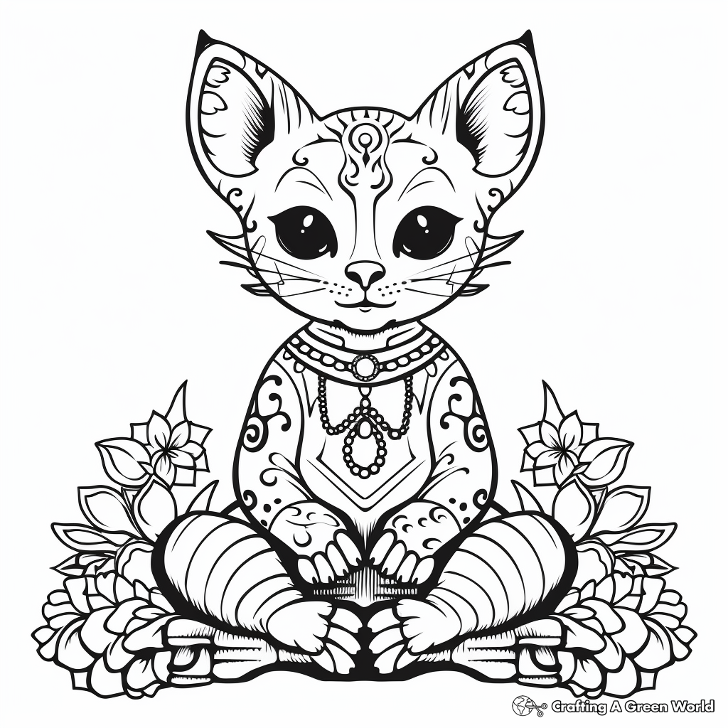 Sphynx Cat in Relaxing Mood Coloring Pages 4
