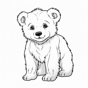 Spirit of the Arctic: Polar Bear Cub Coloring Pages 3