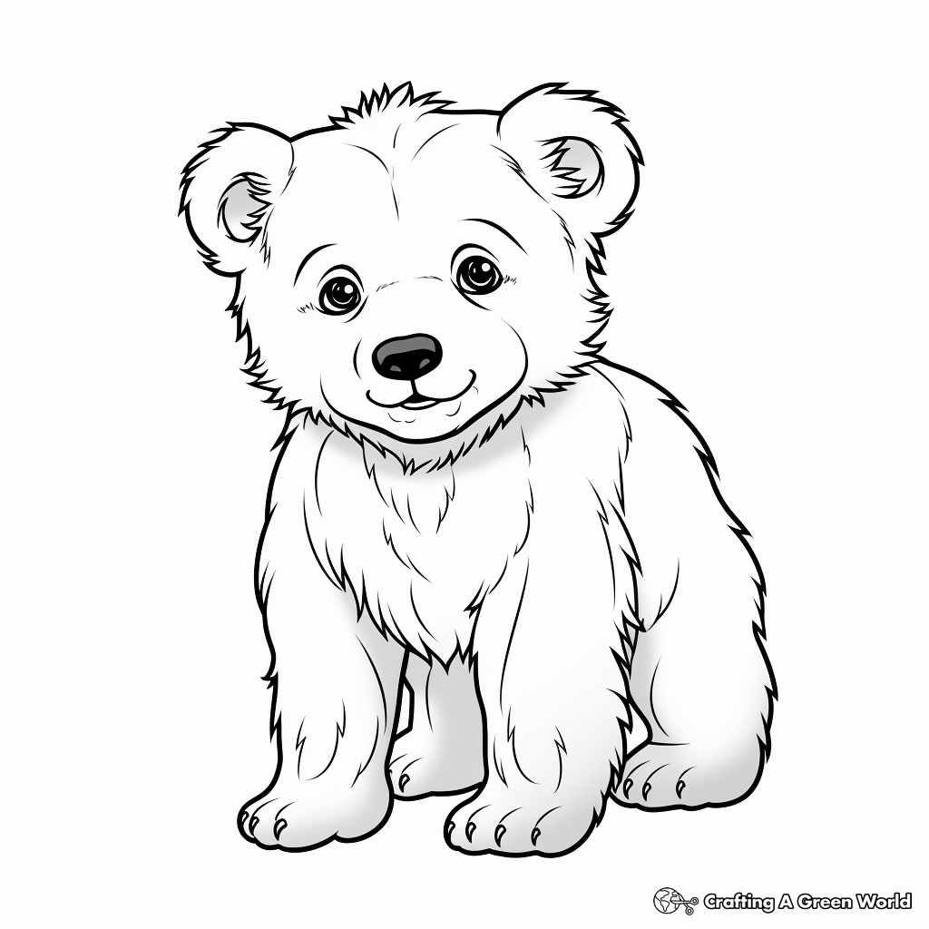 Spirit of the Arctic: Polar Bear Cub Coloring Pages 3