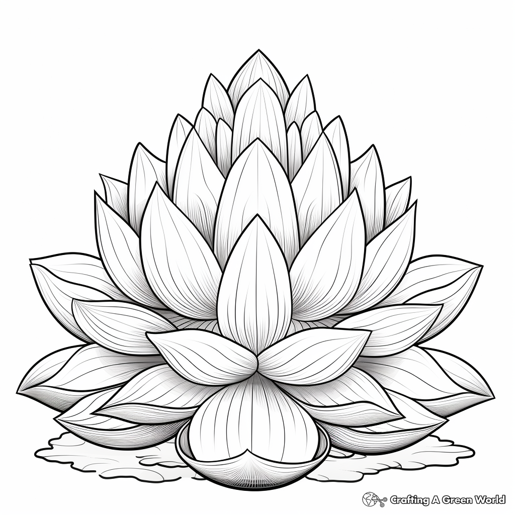 Spiritual Lotus Flower Coloring Pages 1