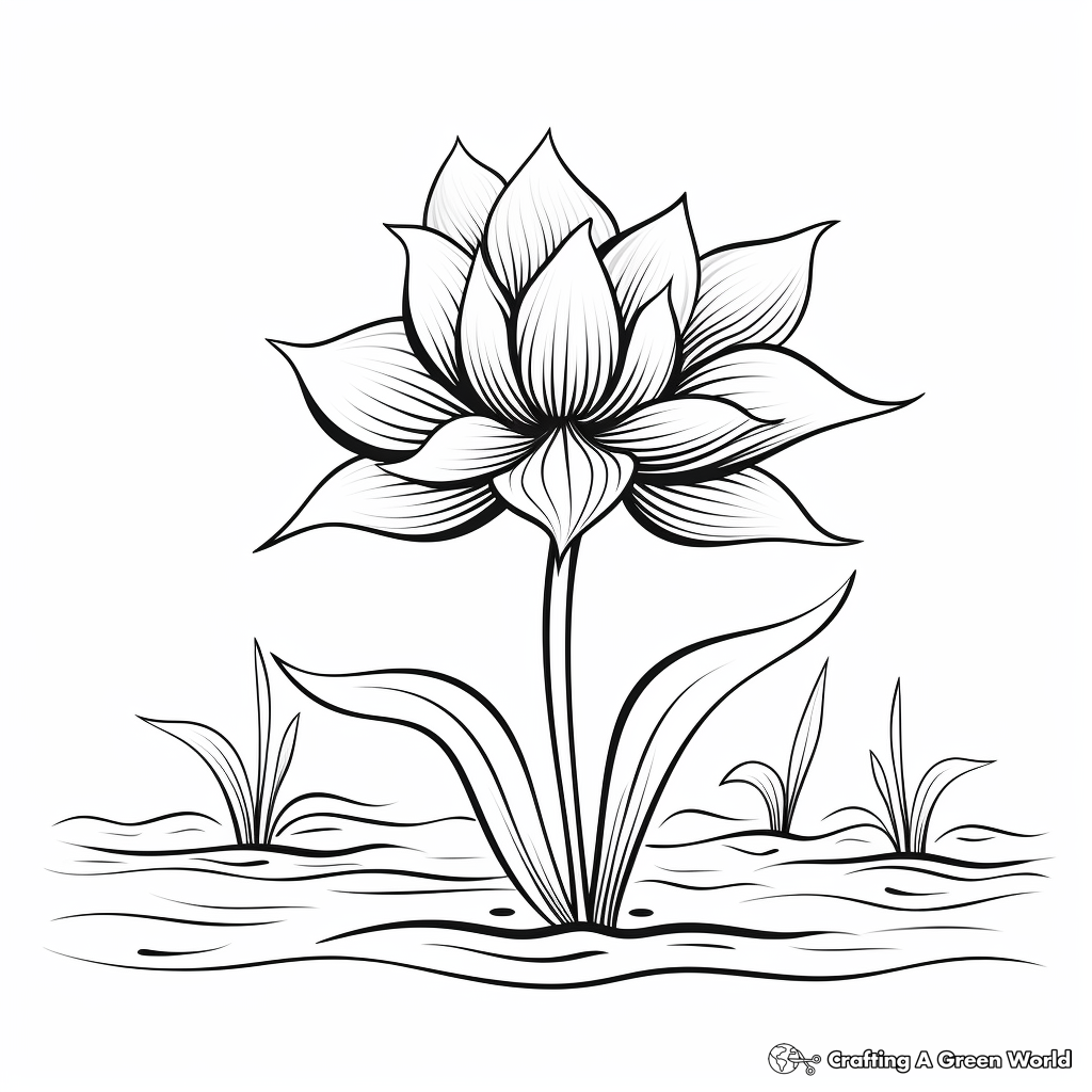 Spiritual Lotus Flower Coloring Pages 4