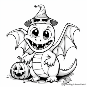 Spooky Dinosaur Halloween Coloring Pages 4