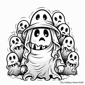 Spooky Ghosts Adult Coloring Pages 2