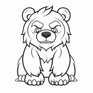 Spooky Grizzly Bear Coloring Pages 2