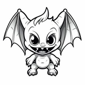 Spooky Halloween Bat Coloring Pages 1